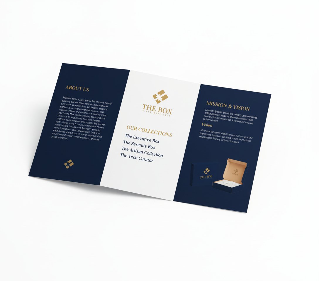Premium white corporate gift box with branded contents